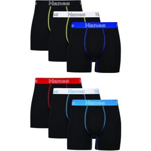 Hanes Men's Underwear Boxer Briefs, Cotton Stretch Moisture-Wicking Underwear, Multi-pack (Large, Black - 6 Pack)