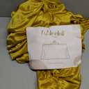 TURSTIN 1 Pack Gold Satin Tablecloth 102 x 58 Inch Overlay Satin Table Cover Rectangle Bright Silk Tablecloth Smooth Fabric Table Decoration for Wedding Banquet Party Events