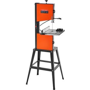 VEVOR Band Saw with Stand, 10-Inch, Two-Speed Benchtop Bandsaw, 373W 1/2 HP, 6 in Max Cutting Height, 13.2 x 13.4 in Cast Iron Table, with 360 Work Light, Miter Gauge, Fence, Band Saw for Woodworking