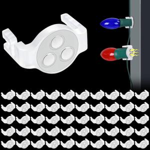 2025 Upgraded Magnetic Christmas Light Clips,50 Pack Extra Strong Magnetic Clips Hooks for C9 C7 Christmas Lights, Magnet Christmas Light Clips for Metal Roof Gutters Outside Patio Holiday Lighting