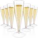 JOLLY CHEF 40 Pack Plastic Champagne Flutes Disposable 4.5 oz Clear Plastic Champagne Glasses Perfect for Wedding, Thanksgiving Day, Christmas