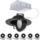3 inch Black Recessed Lights, 7W Canless Gimbal Soffit Lighting, Canless Lights, 5CCT Dimmable 90Tilt Wafer 3 inch Light, Retrofit Rotatable Eyeball Swivel Spot Downlight 6 Pack Black