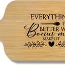 FONDCANYON Bonus Mom Gifts 15x7 Cutting Chopping Board with Handle, Best Step Mother Gifts for Mother's Day Birthday Cutting Boards for Kitchen, Bonus Mom Makes It Decorative Cheese Charcuterie Board