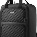 LUGGEX Underseat Carry On Luggage with Wheels, UDK-Plus Large-Capacity Lightweight Soft Sided Personal Item Suitcase for Short Trips (UX-Plus, Black, 16 Inch)