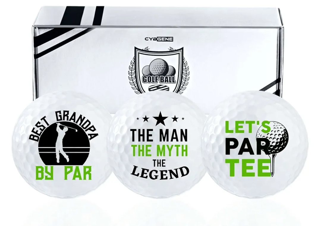 Funny Grandpa Gifts Golf Balls Set for Men or Him, Perfect for Grandpa, Coworkers, Boss, Golfers, Golf Lovers for Birthday & Father's Day - White