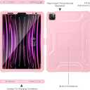 Soke Case for iPad Pro 11 Inch 2022/2021/2020/2018/iPad Air 5th/4th Generation,Built-in Screen Protector - Support 2nd Apple Pencil Charging - Heavy Duty Rugged Protective Kickstand Case - Pink
