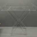 Furniture Acrylic Folding Tray Table,Small Side Table,Lucite End Table,Clear,Modern,13Dx19''Wx23''H, 1-tier-a