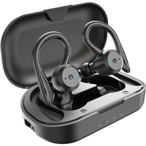 APEKX Bluetooth Headphones True Wireless Earbuds with Charging Case IPX7 Waterproof Stereo Sound Earphones Built-in Mic in-Ear Headsets Deep Bass for Sport Running Black