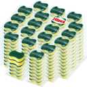Tanlade 240 Pcs Individually Wrapped Sponges Kitchen Bulk Non Scratch Scouring Sponges for Dishes Household Cleaning Travel Apartments Hotel Car (Yellow Green)