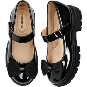 Toddler Mary Jane School Uniform Shoes Comfortable Girls Dress,  03-Black,8 Toddler