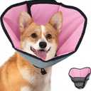 Soft Dog Cone Collar After Surgery: Long Alternative Comfortable Comfy Fabric Recovery Shame Elizabethan Stop Licking Small Medium Large Dogs (Pink, L)