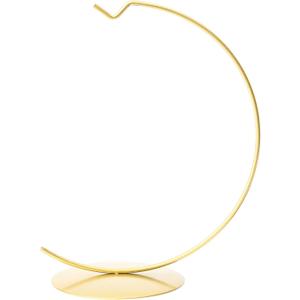 Polish Gallery Glass Ornament Display Stand Holder 8 inch Tall Tabletop Round Hanger Hook for Glass Ball 150mm/6inch  Gold