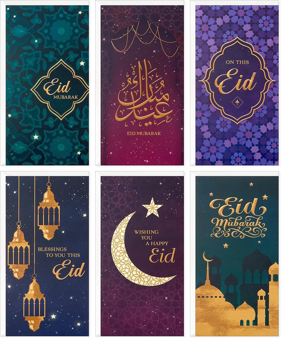 Hallmark Eid Mubarak Envelopes and Cards Assortment (36 Eid Money Cards with Envelopes) for Eid Al-Fitr or Eid Al-Adha