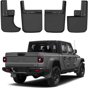 Mud Flaps for Jeep Gladiator JT 2019 2020 2021 2022 Guard Fender Front Rear Wheel Mudguard Carbon Fiber ABS No Drilling Required (Overland, North Edition)(Will Not Fit Rubicon) 4Piece/Set