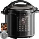 12-in-1 Electric Pressure Cooker 8 Quart, 1200W olla de presion Multi-Cooker with Stainless Steel Pot, Slow Rice Cooker, Saute, Steamer, Yogurt & Food Warmer, Delay Timer, Black