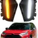 LED Fog Lights Kit for Toyota RAV4 2019-2025 LE XLE Hybrid SE XSE DRL Daytime Running Lights Amber Turn Signal Fog Lamps Assemblies