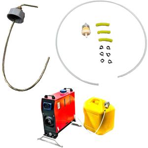 Extra Capacity Fuel Tank Chinese diesel heater Standpipe kit - All-Metal Rust-Proof Cap with 36 Tubing, Tygon Connectors, Hose Clamps, and Fuel Filter - Extend Runtime 5x