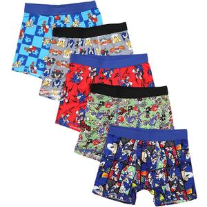 Sonic the Hedgehog Boys Boxer Briefs Set – 5 Pack Kids Underwear, Size 14-16
