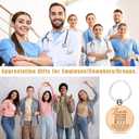 Fumete 50 Pcs Employee Appreciation Inspirational Keychain Customer Service Week 2025 Thank You Gift for Teacher Coworker (Team Style)