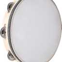 Javik Tambourine Musical Instrument for Adults, 10 Inch Hand Held Tambourines Wooden Drum with Metal Jingles Percussion Instruments for Church Party KTV Games