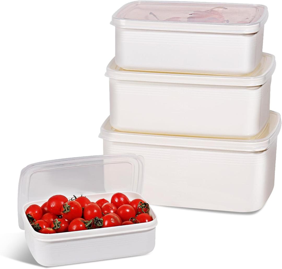 6 PCS Fruit Storage Containers for Fridge with 3 Airtight Lids,3 Food Storage Container,Produce Saver Container for Refrigerator, Dishwasher Safe Keep Berry Fruit Vegetable Fresh Longer