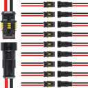 10 Pack 2 Pin Wire Connector 16 AWG Waterproof Automotive Electrical Connectors Deutsch Connector Male and Female Wire Connectors for Car Truck Boat