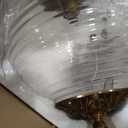 Vintage Glass Chandelier, Sphere Gold Glass Pendant Light Fixtures, 12" Hanging Ceiling Light for Foyer Dining Room Entryway Hallway