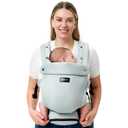 Momcozy Newborn Baby Carrier - Ergonomic, Cozy and Lightweight Carrier for 7-24lbs, Adjustable Neck Support with Sunshield, Breathable Airmesh Perfect for Summer Outing, Silver Grey