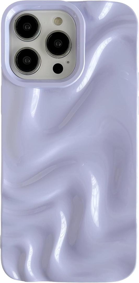 Caseative for iPhone 14 Pro Max Case,Water Ripple Pattern Wave Compatible with iPhone Case (Light Purple,iPhone 14 Pro Max)