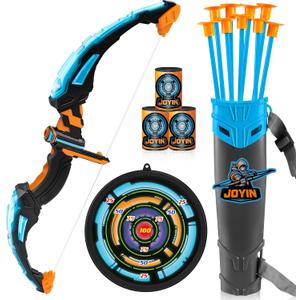 JOYIN LED Bow and Arrow for Kids, Light Up Archery Toy Play Set with Suction Cups Arrows, Targets & Arrow Case, Indoor and Outdoor Hunting Play Gift Toys for Boys Girls 6-12