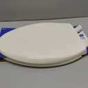 Mayfair Aurora Slow Close Toilet Seat, Easy Clean Hinges and Adjustable Perfect Fit Plastic Seat, Made in USA, Elongated, Biscuit