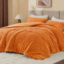 BEDELITE Fluffy King Size Comforter - Burnt Orange Fleece Soft Comforter for King Size Bed, Luxury Warm Bedding for Winter, Fuzzy Bed 1 Piece (1 Comforter)