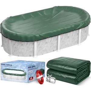 16 x 32 FT Oval Winter Pool Cover 500D Extra Thick Above Ground Pool Cover