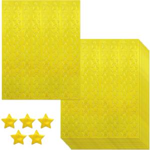1056 PCS Metallic Gold Star Shaped Foil Labels Stickers (Each Measures 3/8" in Diameter)