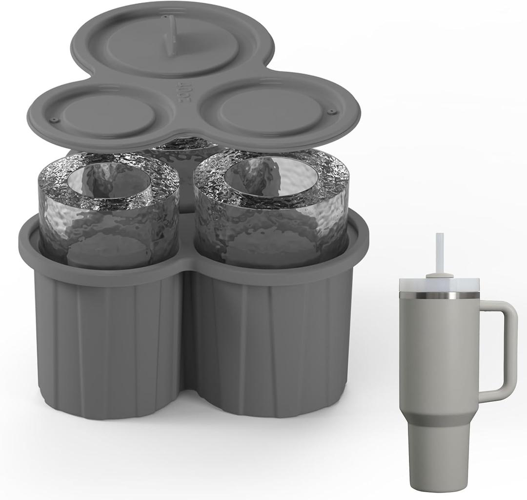 Ice Mold for Stanley Cup Suitable for 40 Ounces Silicone Ice Cube Tray Hollow Cylindrical Ice Mold Suitable for Easy Release Mold for Stanley Cups Cocktails Whiskey Beverages Coffee