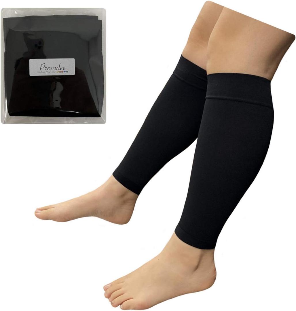 Shin 8-15 mmHg Mild Compression Leg Fatigue Circulation Calf Sleeve (Black, 5XL)