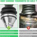 Youxmoto CV Axle Front Left Fit for Can-Am Outlander Renegade 4X4 400/500/ 650/800 800R/ 1000 2006-2015, 4340 Chromoly Steel CV Axle, For 705400480, 705400510
