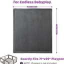 Baby Play Mat for Floor, 1.3 Inch Thick Memory Foam Tummy Time Mat with Non Slip Backing, Soft Coral Velvet 59X71 Inch Playpen Mat Crawling Tatami for Infants Toddlers Kids, Dark Gray