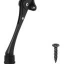 uxcell Kickdown Door Stop, One Touch Kickdown Door Stopper Holder with Non-Slip Rubber Tip and Screws, 6-Inch Metal Door Kickstand for Bottom of Door, Black