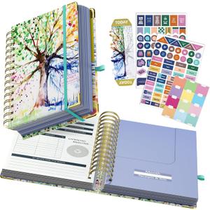 Ospelelf Budget Planner - Budget Book with Bill Organizer and Expense Tracker, 12 Month undated Budget Planner/Account Book to Take Control of Your Money, Start Anytime(Tree Seasons)
