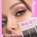 Lash Clusters Kit, DIY Cluster Eyelash Extensions 516mm,124pcs Fluffy D Curl Natural Lashes with Bond and Seal,Remover, TweezersNatural Fake Cat Eye Individual Manga Clusters 1-3-L