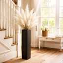27.5 Inch Tall Floor Vase, Modern Black Resin Vase for Living Room Decor, Waterproof Sturdy Design, Elegant Home Office Decoration