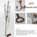 2 x 2 Pack Led Branch Light Battery Operated Lighted Branch Vase Filler Willow Tree Artificial Little Twig Power Brown 30 Inch 20 LED for Home Romantic Decoration, Warm White
