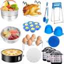 Accessories for Instant Pot, 73 PCS Accessories for Pressure Cooker for 5/6/8 Qt Electric Pressure Cooker -2 Steamer Baskets, Steamer Rack, Non-stick Springform Pan, Egg Rack