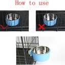 Crate Dog Bowl Removable Stainless Steel Water Food Feeder Bowls Cage Coop Cup for Cat Puppy Bird Pets