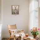 Framed Easter Bunny Wall Art, Cute Rabbit on Wooden Fence Poster Prints, Vintage Cottage Farmhouse Canvas Artwork, Rustic Easter Holiday Wall Decor for Kids Room Girls Bedroom Living Room 12x16in