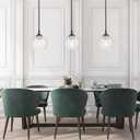 Globe Electric Harrow 1-Light Pendant, Gold Accent Socket, Shade 60312, 59.6", Matte Black with Clear Glass, Bulb Not Included