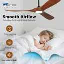 60" Ceiling Fan with Light and Remote, 6-Speed Dimmable Outdoor Ceiling Fan, High CFM Quiet 3 Blade Wood Ceiling Fan, Puoyro Modern Propeller Ceiling Fan for Outdoor Indoor Living Patio Porch (Walnut)