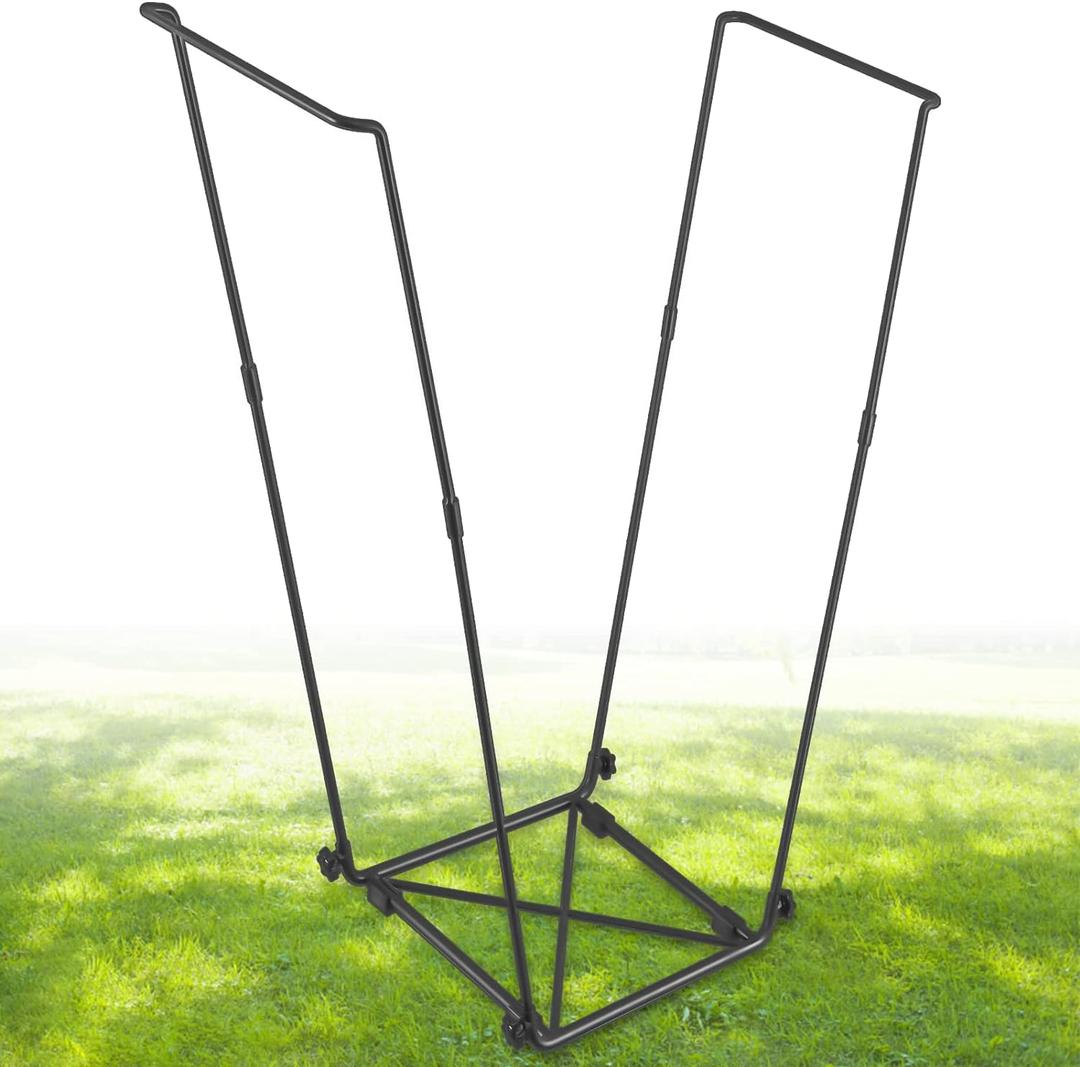 FEED GARDEN TrashBag Holder, Outdoor Metal Leaf Bag Holder Stand, Garbage Bag Frame Holder for 30-45 Gallon Bags for Leaves, Camping, Yard Weeding, Lawn Party