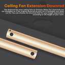 36 inch Ceiling Fan Downrod, 3-foot Gold Ceiling Fan Extension Rod, 1-inch OD, ceiling fan downrods for Various Fans (Gold, Not Threaded)